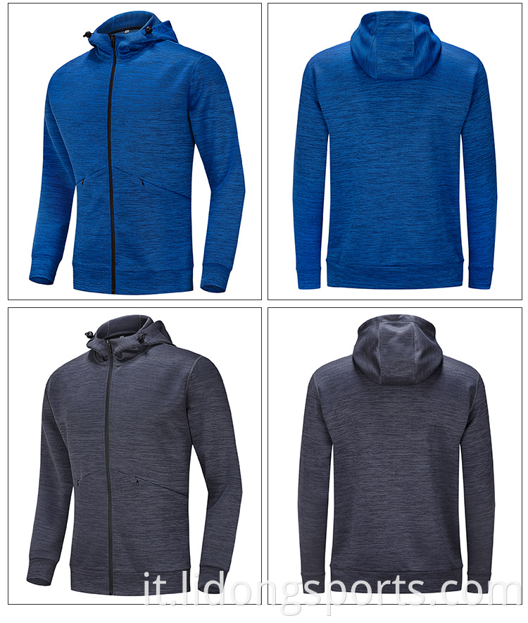 Polyester per chiusura veloce con zip con cappuccante con cappuccio con cappuccio unisex con cappuccio semplice con cappuccio